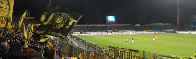 Gästeblock im Merck-Stadion am Böllenfalltor in Darmstadt