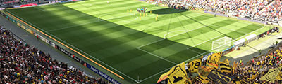 Gästeblock der Commerzbank-Arena in Frankfurt